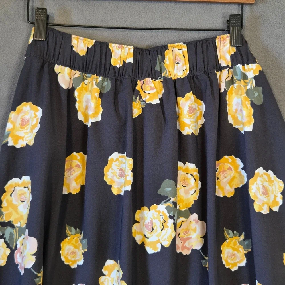 LOFT Outlet Floral Tie A-Line Skirt Women's Large Rose Casual Office Cottage